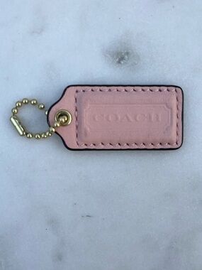 COACH Vintage Leather Hang Tag, Light Baby Pink